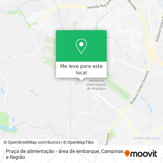 Praça de alimentação - área de embarque mapa