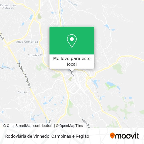 Rodoviária de Vinhedo mapa