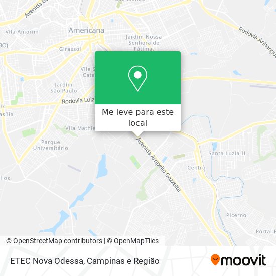 ETEC Nova Odessa mapa