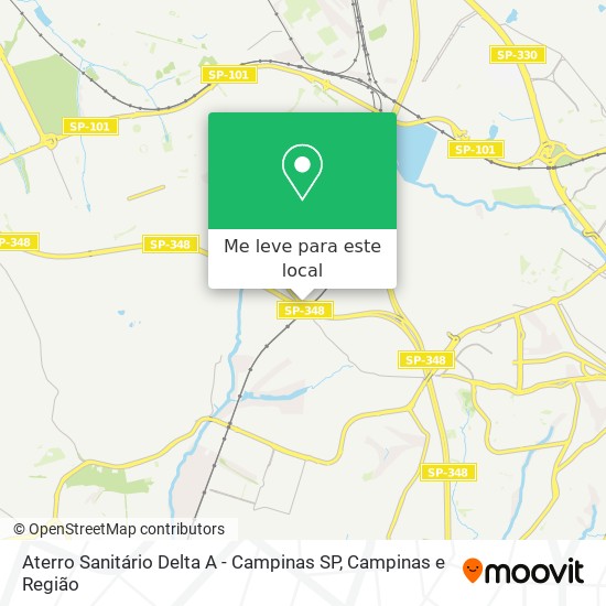 Aterro Sanitário Delta A - Campinas SP mapa