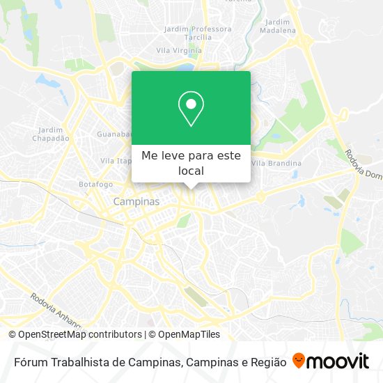 Fórum Trabalhista de Campinas mapa