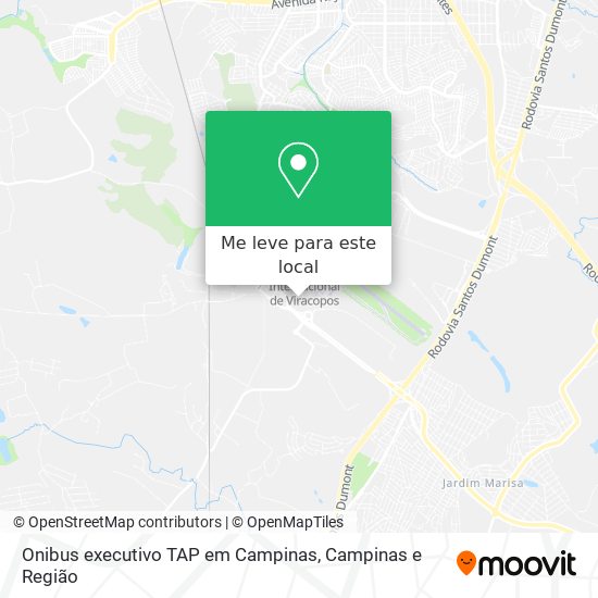 Onibus executivo TAP em Campinas mapa
