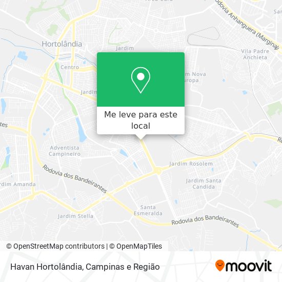 Havan Hortolândia mapa