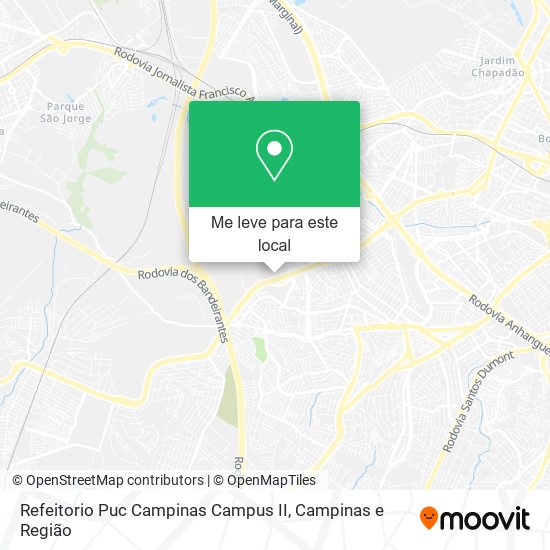 Refeitorio Puc Campinas Campus II mapa