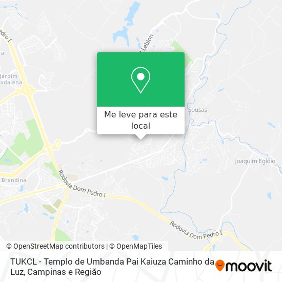 TUKCL - Templo de Umbanda Pai Kaiuza Caminho da Luz mapa