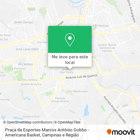 Praça de Esportes Marcos Antônio Gobbo - Americana Basket mapa
