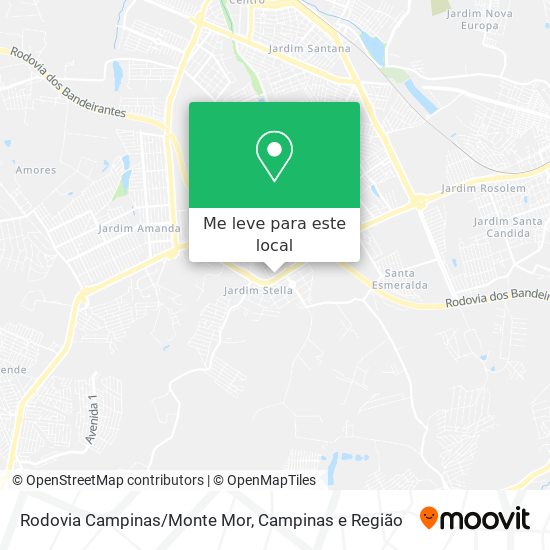 Rodovia Campinas/Monte Mor mapa