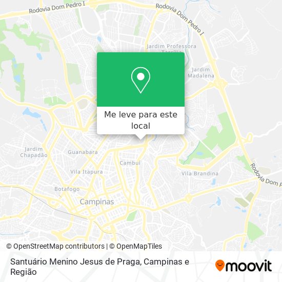 Santuário Menino Jesus de Praga mapa