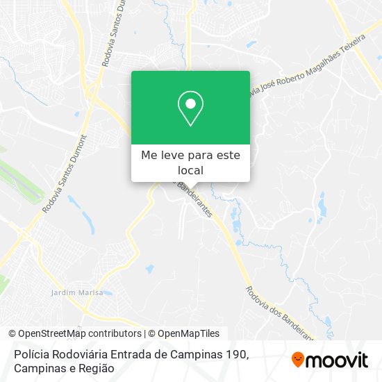 Polícia Rodoviária Entrada de Campinas 190 mapa