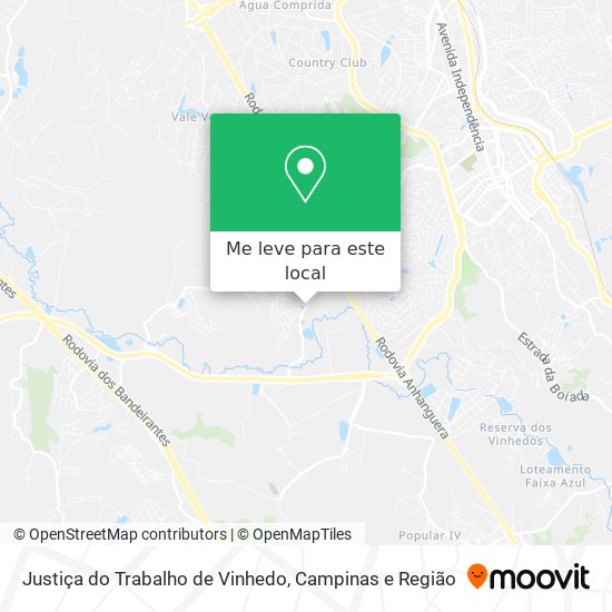 Justiça do Trabalho de Vinhedo mapa