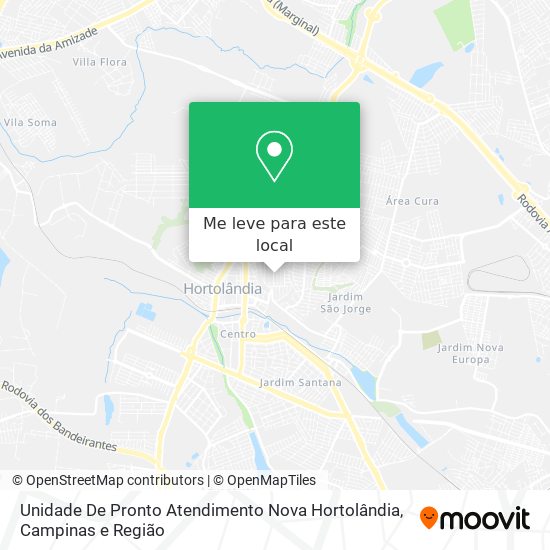 Unidade De Pronto Atendimento Nova Hortolândia mapa