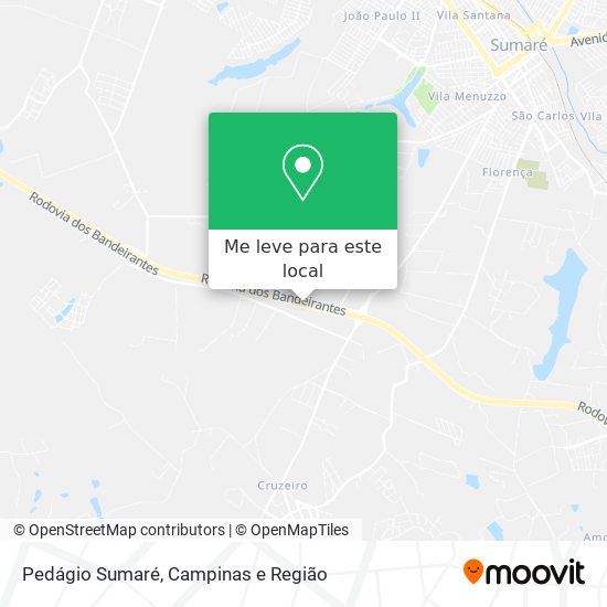 Pedágio Sumaré mapa