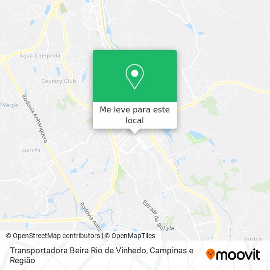Transportadora Beira Rio de Vinhedo mapa