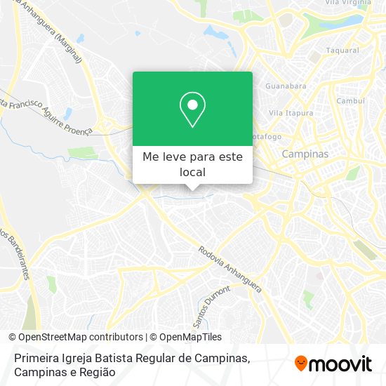 Primeira Igreja Batista Regular de Campinas mapa