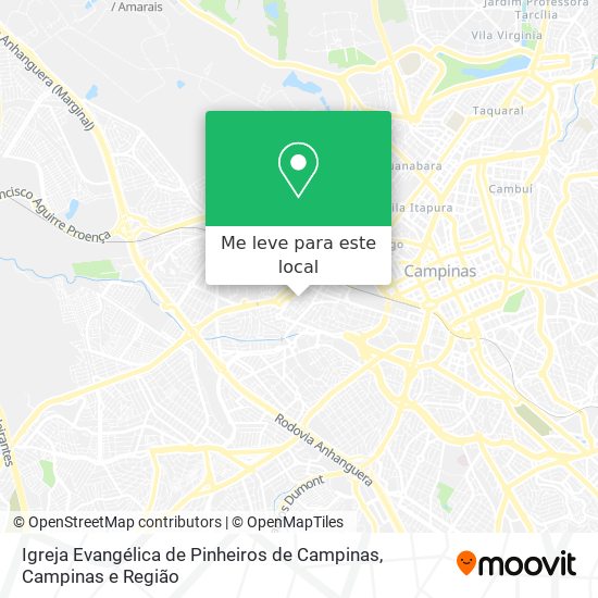Igreja Evangélica de Pinheiros de Campinas mapa