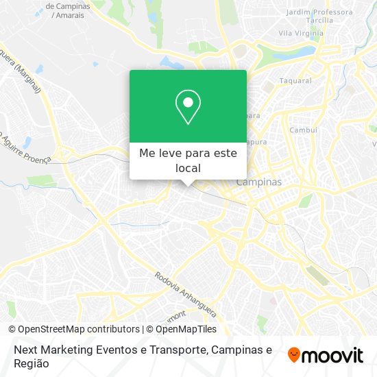 Next Marketing Eventos e Transporte mapa