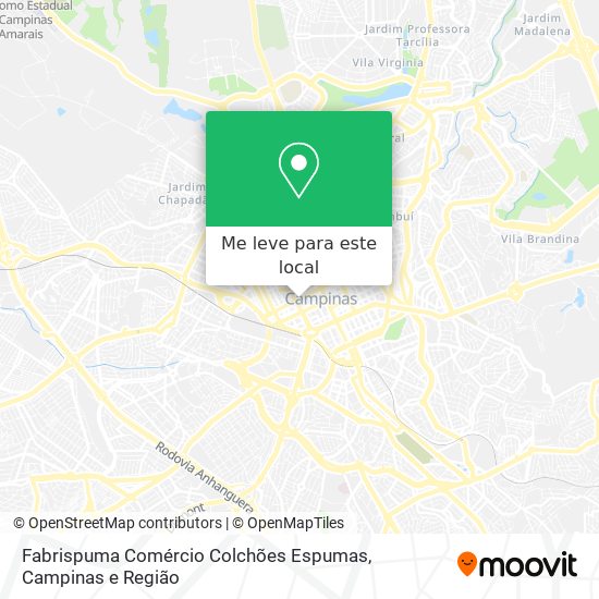 Fabrispuma Comércio Colchões Espumas mapa