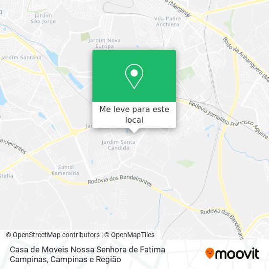 Casa de Moveis Nossa Senhora de Fatima Campinas mapa