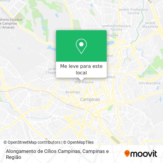 Alongamento de Cílios Campinas mapa