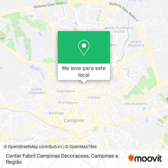 Center Fabril Campinas Decoracoes mapa
