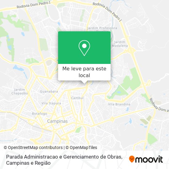Parada Administracao e Gerenciamento de Obras mapa