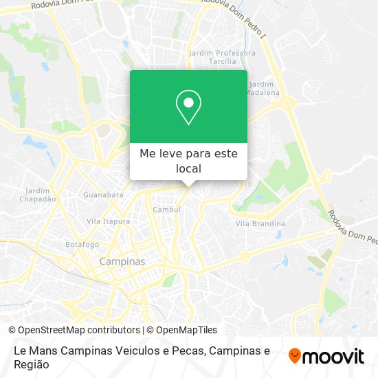Le Mans Campinas Veiculos e Pecas mapa