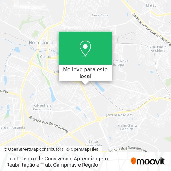 Ccart Centro de Convivência Aprendizagem Reabilitação e Trab mapa