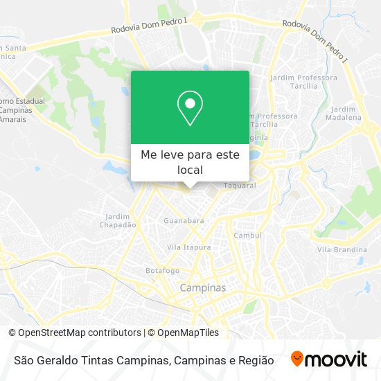 São Geraldo Tintas Campinas mapa