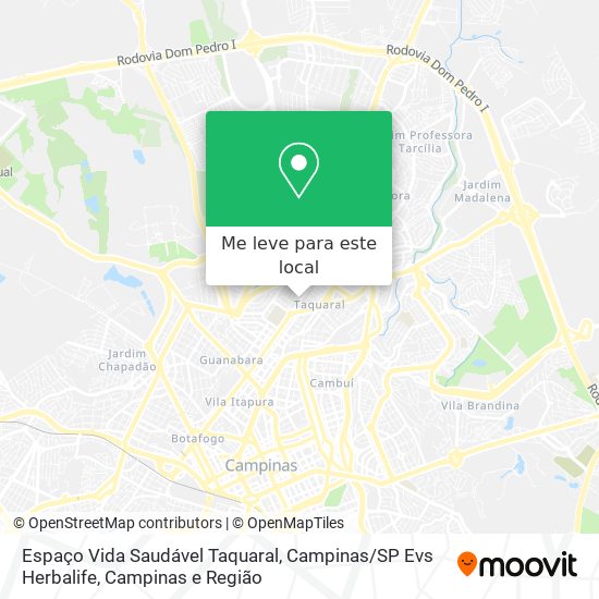 Espaço Vida Saudável Taquaral, Campinas / SP Evs Herbalife mapa