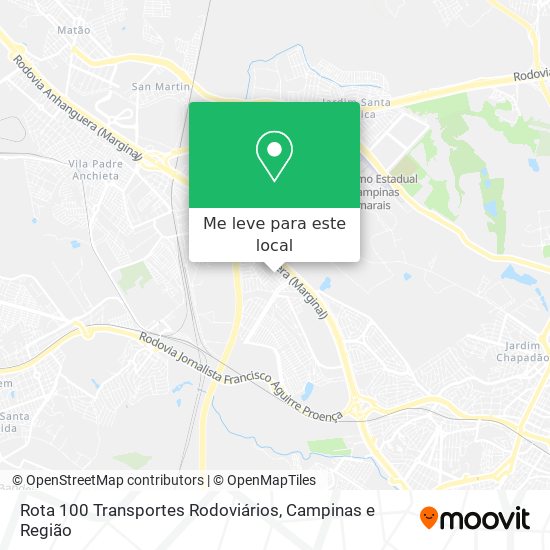 Rota 100 Transportes Rodoviários mapa