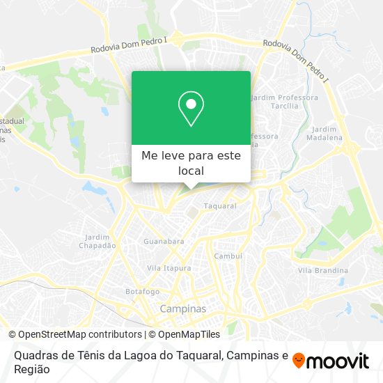 Quadras de Tênis da Lagoa do Taquaral mapa