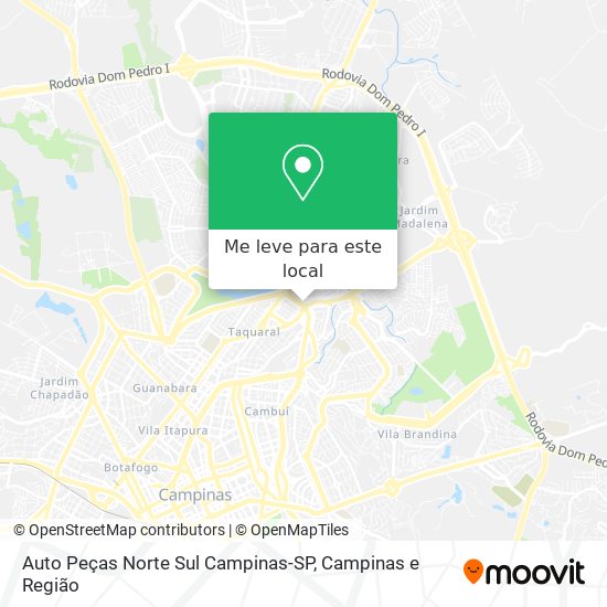 Auto Peças Norte Sul Campinas-SP mapa