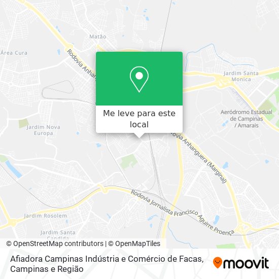 Afiadora Campinas Indústria e Comércio de Facas mapa
