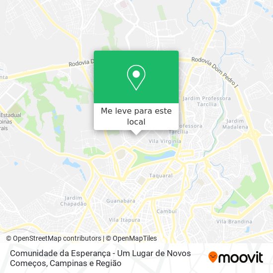 Comunidade da Esperança - Um Lugar de Novos Começos mapa