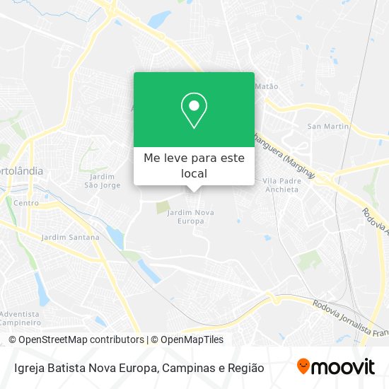 Igreja Batista Nova Europa mapa