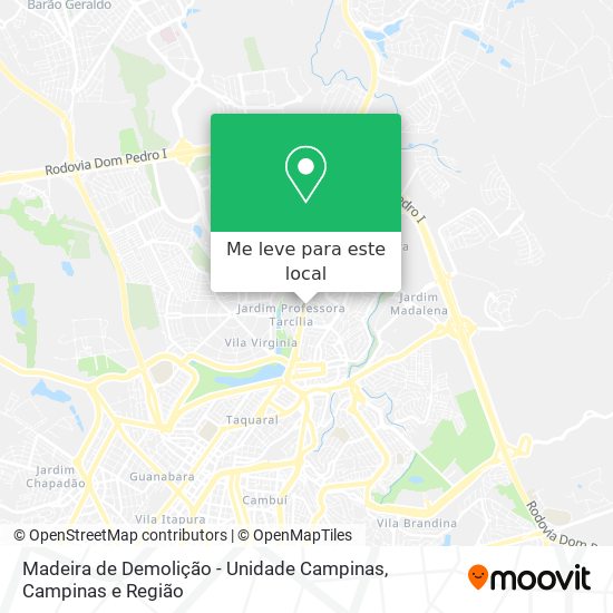 Madeira de Demolição - Unidade Campinas mapa