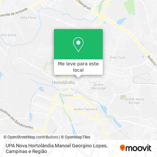 UPA Nova Hortolândia Manoel Georgino Lopes mapa
