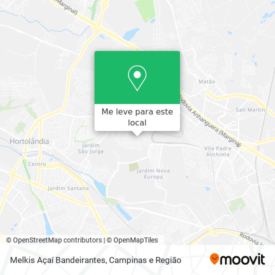 Melkis Açaí Bandeirantes mapa