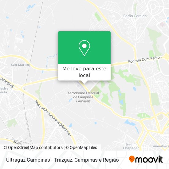 Ultragaz Campinas - Trazgaz mapa