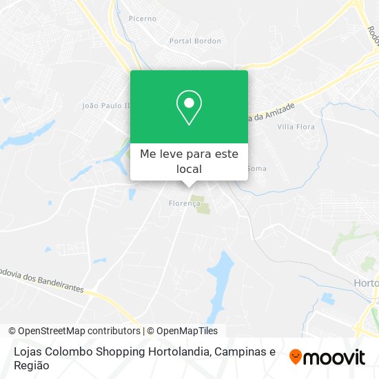 Lojas Colombo Shopping Hortolandia mapa