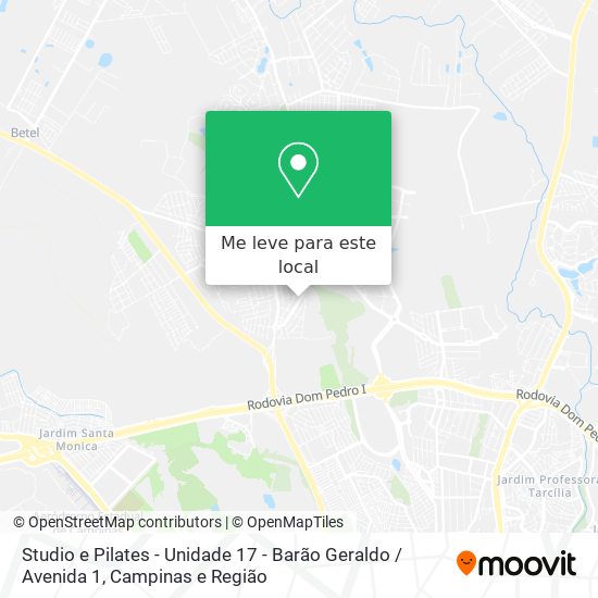 Studio e Pilates - Unidade 17 - Barão Geraldo / Avenida 1 mapa