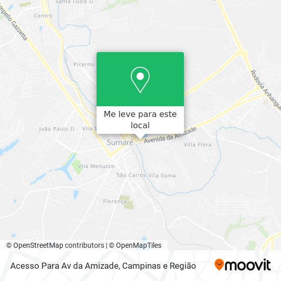 Acesso Para Av da Amizade mapa