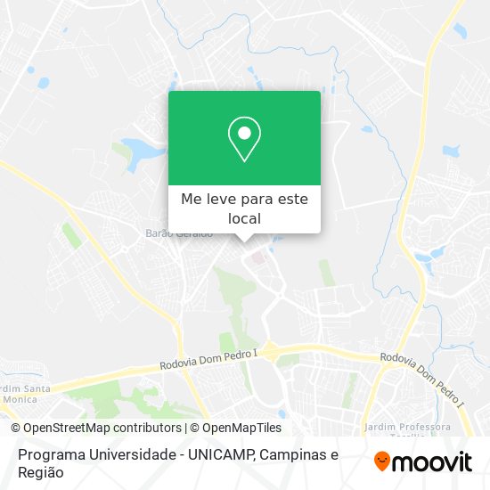 Programa Universidade - UNICAMP mapa