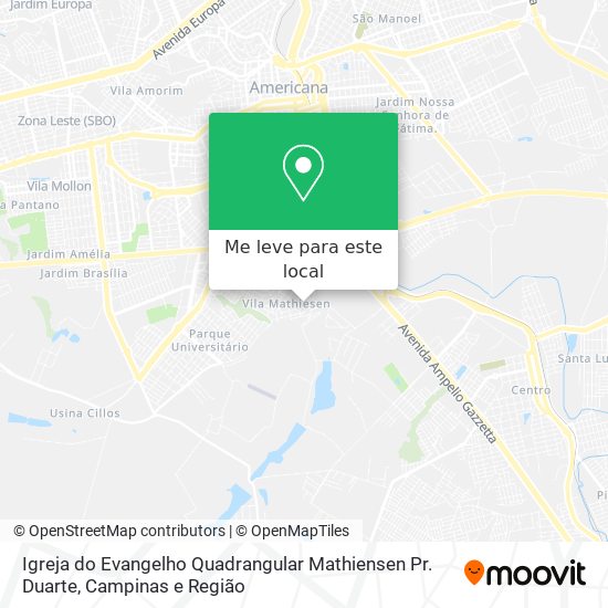 Igreja do Evangelho Quadrangular Mathiensen Pr. Duarte mapa
