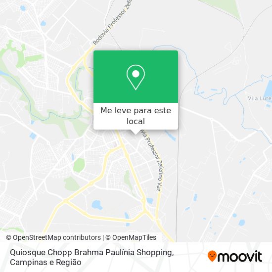 Quiosque Chopp Brahma Paulínia Shopping mapa