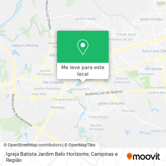 Igreja Batista Jardim Belo Horizonte mapa