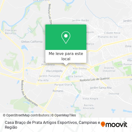 Casa Braço de Prata Artigos Esportivos mapa
