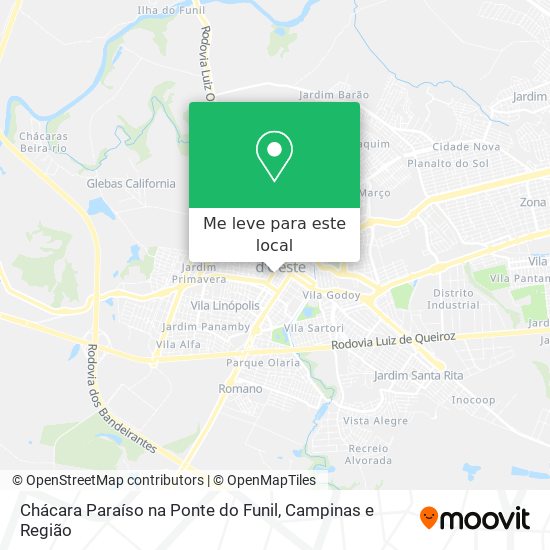 Chácara Paraíso na Ponte do Funil mapa