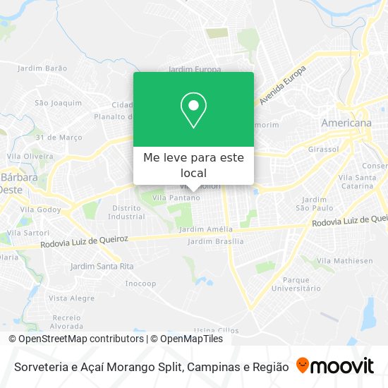 Sorveteria e Açaí Morango Split mapa