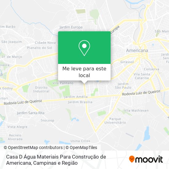 Casa D Água Materiais Para Construção de Americana mapa